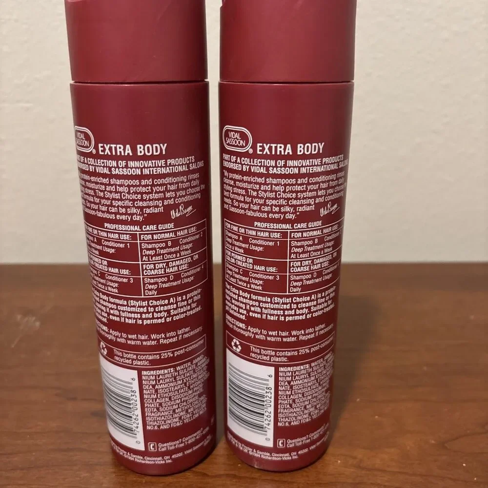 Vidal Sassoon A Shampoo Extra Body For Fine Or Thin Hair- 13 oz HTF 2 Bottles